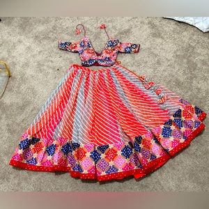 Festive multicolor navratri garba lehenga chaniya choli